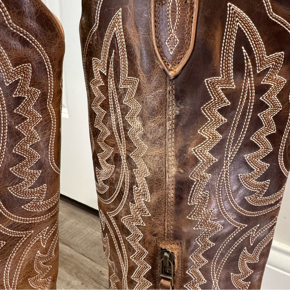 Ariat Casanova X Toe Western Cowboy Leather Boots in Shades of Grain - Picture 8 of 14